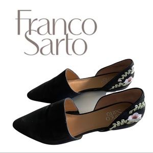 Franco Sarto point toe d’orsay floral flats